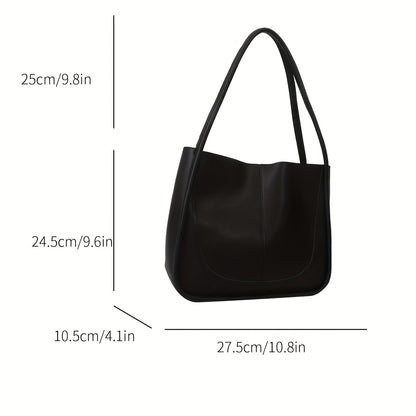 realaiot  Trendy All-match Casual Tote Bag, Simple Solid Color Shoulder Bag, Perfect Underarm Bag For Commuting