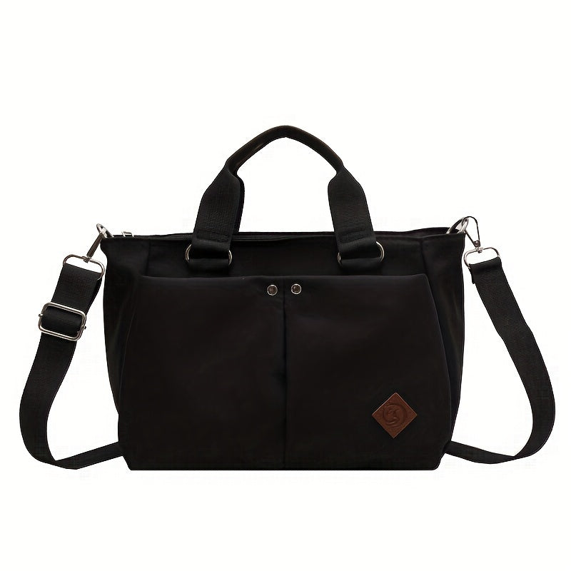 realaiot  Minimalist Solid Color Tote Bag, Casual Multi Pockets Handbag, Women's Crossbody Bag For Daily Use