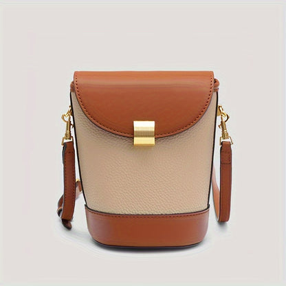 2024 New Mini Colorblock Bucket Bag, Simple Fashionable Shoulder Bag, Leisure Handbag For Women