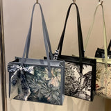 Oil Painting Flower Tote Bag, Vintage Stylish Shoulder Bag, Scarf Decor Handbag For Women