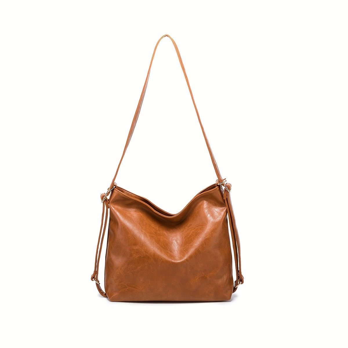 Vintage Large Capacity Hobo Bag, Casual PU Leather Crossbody Bag, Women's Everyday Shoulder Bag