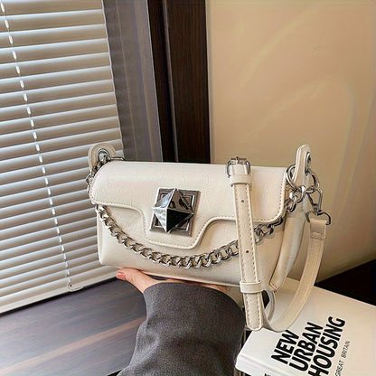 Trendy Mini Crossbody Bag, Punk Style Chain Decor Handbag, Women's Shoulder Bag For Street Wear