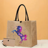 Large Capacity Tote Bag, Simple Printed Mummy Bag, Portable Travel Storage Bag, Lightweight Shopping Bag With Coin Purse