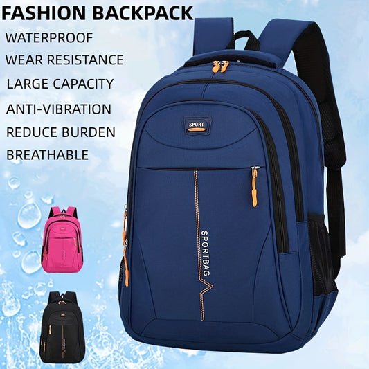 realaiot  Daily & Travel Large Capacity Backpack, Student Schoolbags, Adjustable Double Shoulder Bag, Fashion Male And Female Daily Leisure Bag, Sports Zipper Bag, Black/Blue/Red Computer Bag, Lightweight Spine Protection, Breathable, Waterproof