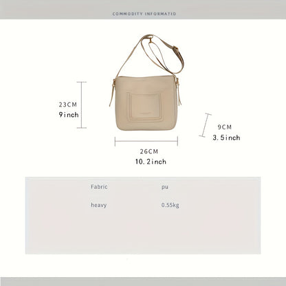 Liyuan&758 Casual PU Leather Square Crossbody Bag, Solid Color Shoulder Bag, Perfect Messenger Bag For Daily Use