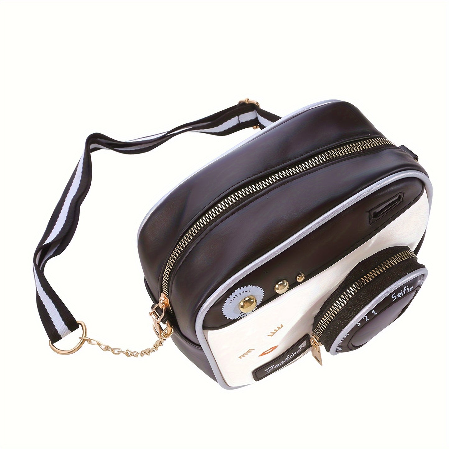 Retro Camera Design Square Bag, Unique Chain Crossbody Bag, Women's Creative Shoulder Bag