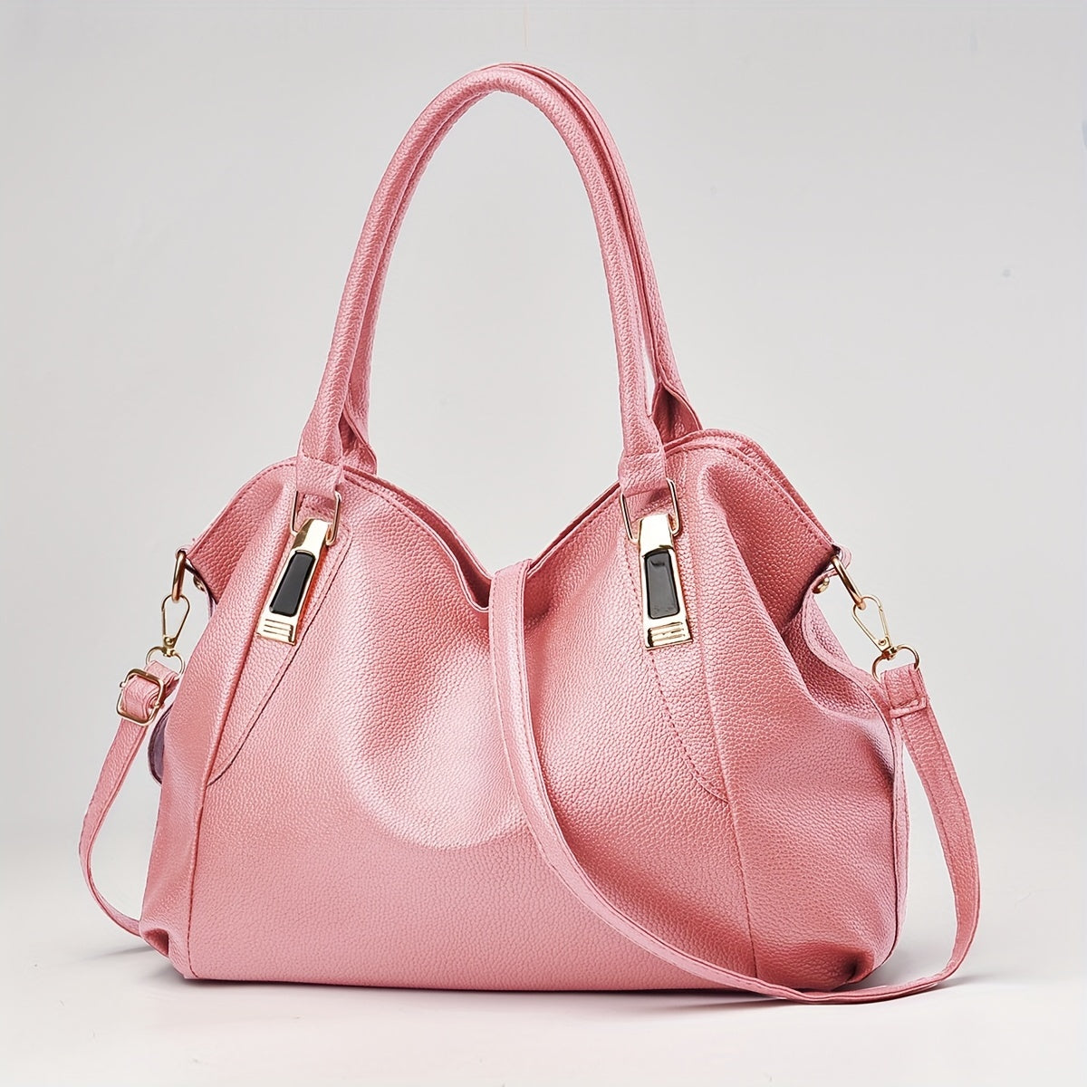 Trendy Large Capacity Tote Bag, Simple Solid Color PU Leather Crossbody Bag, Perfect Handbag For Everyday Use