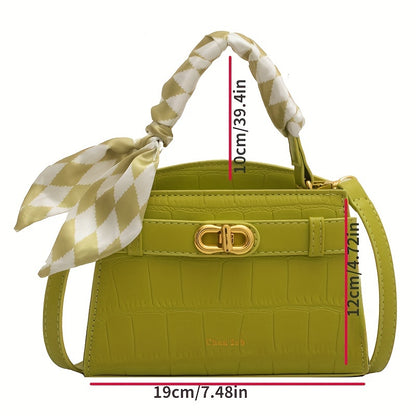 realaiot  Mini Crocodile Pattern Handbag, Trendy Crossbody Bag, Luxury Purses For Women