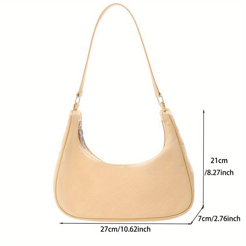 realaiot  Candy Color Shoulder Bag, Women's Hobo Bag, Cute Underarm Bag