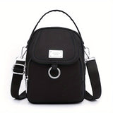 realaiot  Solid Color Zipper Crossbody Bag, All-Mat H Coin Purse, Women's Shoulder Bag For Shopping