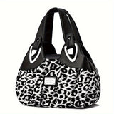 realaiotFloral Print Top Handle Tote Bag, Fashion PU Satchel Bag, Women's Trendy Casual Handbag & Purse