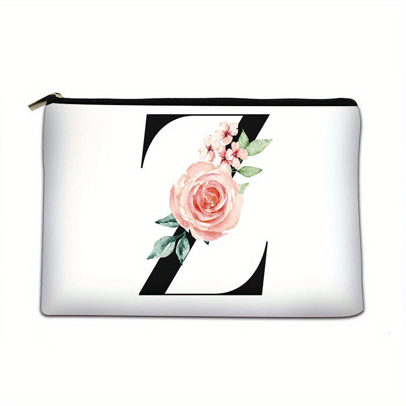 realaiot  Flower Pattern Zipper Coin Purse, Lightweight Clutch Purse, Portable Versatile Cosmetic Bag