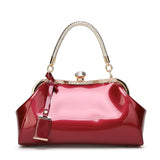 Glossy Handbag For Women, Fashion Tote Bag With Rhinestone Decor For Wedding