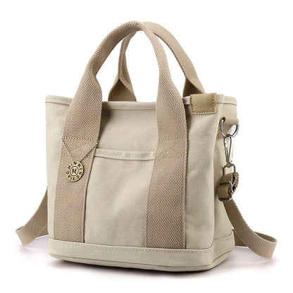 Portable Lunch Box Bag, Canvas Tote Bag For Women, Multi Layer Crossbody Bag For Work & Go Out