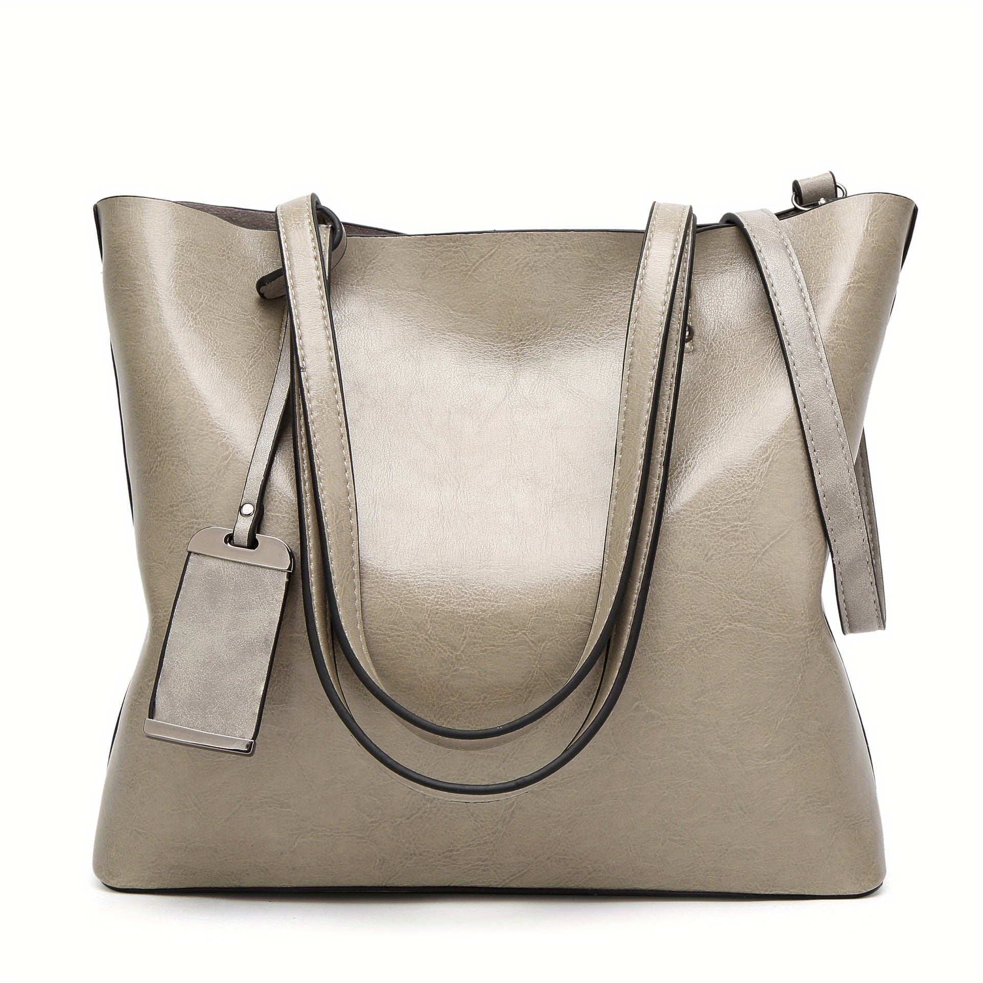 Women's Faux Leather Tote Bag, Large Capacity Shoulder Bag, Handbag