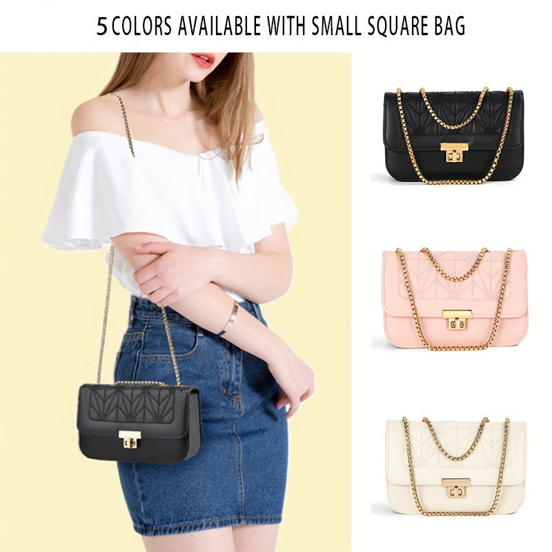 realaiot  Mini Fashion Flap Crossbody Bag, Trendy PU Shoulder Bag, Women's Casual Handbag & Purse