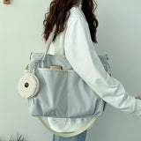 realaiot  Vintage Large Capacity Tote Bag, Minimalist Nylon Shoulder Bag, Women's Handbag & Commute Bag & Shopper Bag