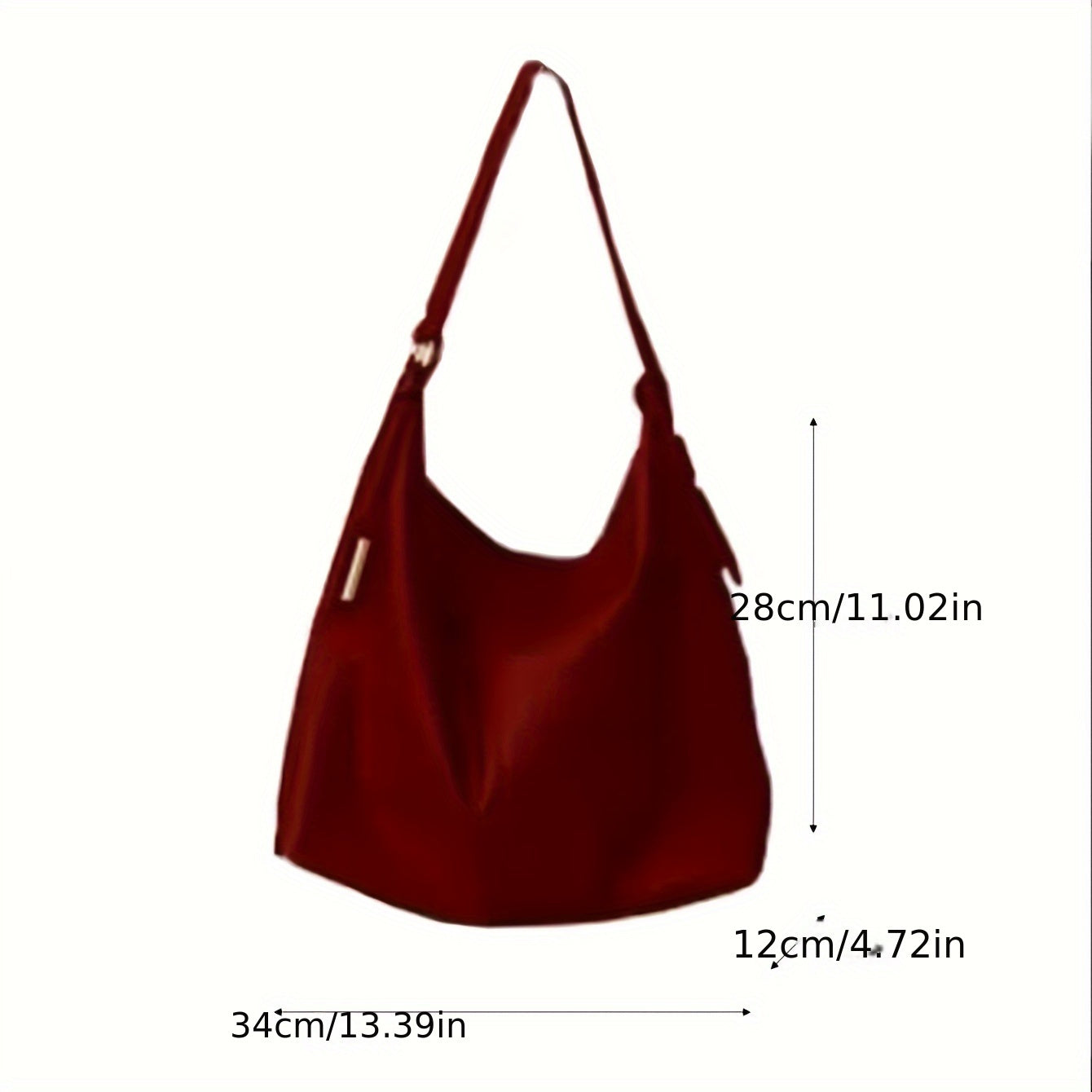 realaiot  Retro Solid Color Tote Bag, Fashion PU Leather Hobo Bag, Large Capacity Shoulder Bag For Women