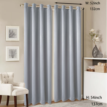 1 Panel Grommet Top Blackout Curtain Thermal Insulated Noise Reducing And Light Blocking Room Darkening Curtain For Living Room Bedroom Office Home Decor