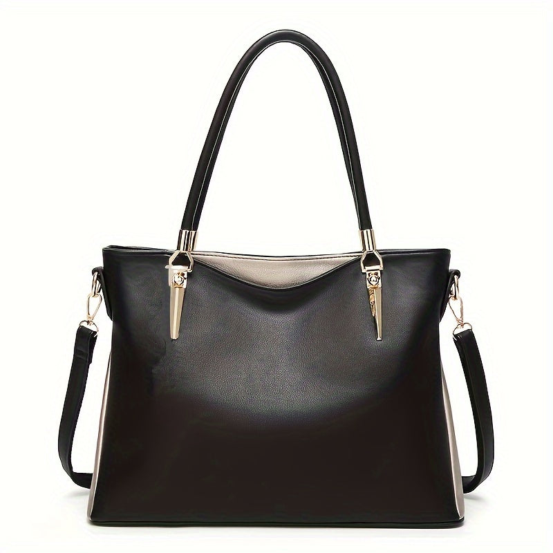 realaiot  Fashion Tote Bag For Women, Elegant PU Leather Handbag, Large Capacity Crossbody Bag & Purse