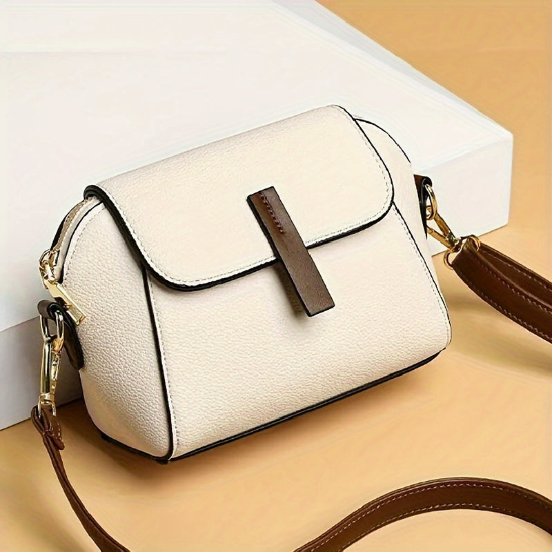 Women's Daily PU Leather Purse For Commuter - Small Flap Shoulder Bag, All-Match Crossbody Bag