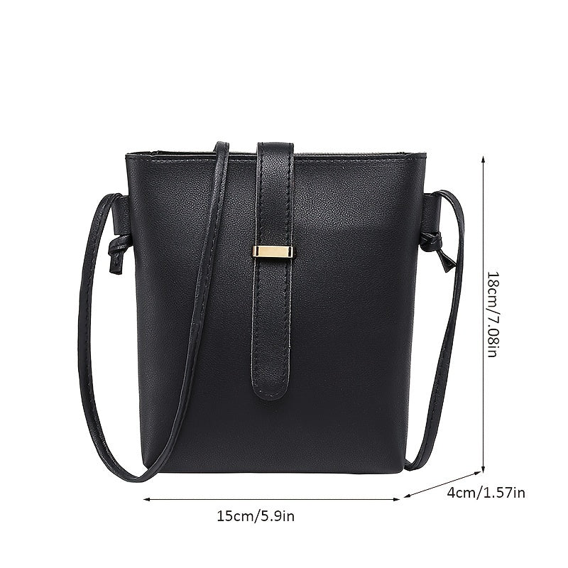 realaiot  Mini Crossbody Bucket Bag, Trendy PVC Shoulder Bag, Women's Casual Fashion Handbag & Phone Purse (14.99cm X 17.98cm X 3.99cm)