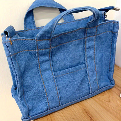 Vintage Denim Crossbody Bag, Retro Shoulder Tote Bag, Women's Casual Handbag & Hobo Purse