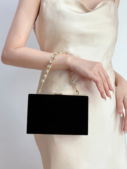 realaiot  Elegant Rhinestone Evening Bag, Classic Banquet Handbag, Women's Formal Clutch Purse For Wedding Party Prom for Carnaval Music Festival