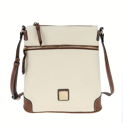 realaiot  Retro Style Crossbody Bag, Vegan Leather Square Purse, Fashion Shoulder Bag For Women