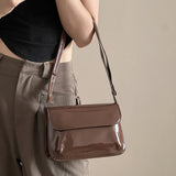 realaiot  Minimalist Vintage Square Shoulder Bag, All-Match Flap Handbag With Adjustable Strap