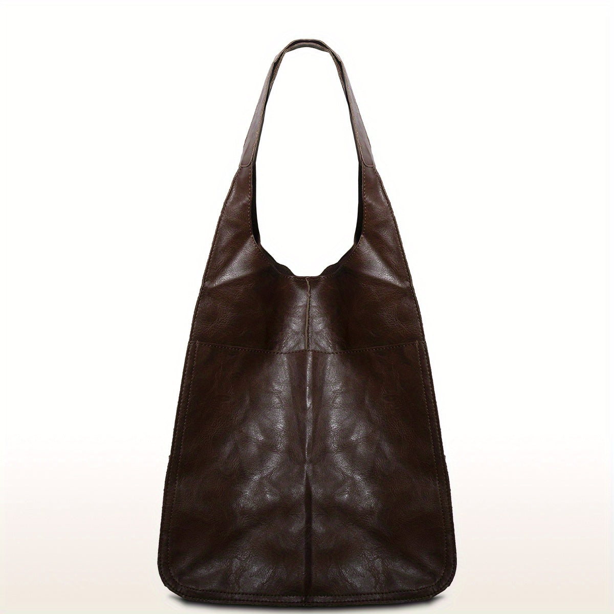 Rretro Big Tote Bag, Solid Color Large-capacity Zipper Shoulder Tote Bags, Multifunction Handbags