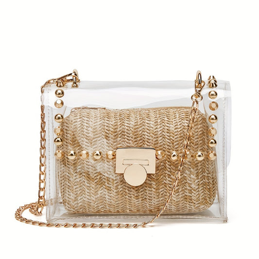 Stylish Transparent Jelly Mini Crossbody Bag With Inner Bag, Leisure Square Shoulder Bag, Perfect Sling Bag For Beach Travel