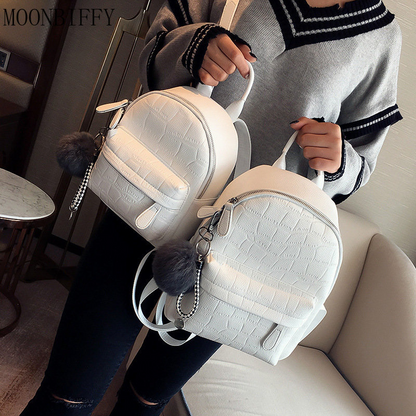 Cyflymder Mini Backpacks Women PU Leather Cute Small Backpack Female White Back Pack Black Backpacks for Teen Girls Fashion Bagpack Woman