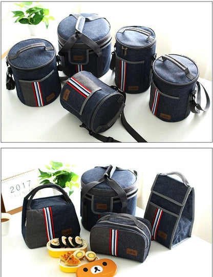 Cyflymder Oxford Lunch Bag Insulated Cooler Women kids Bento Bag Thermal Food Bag Carrier Accessories