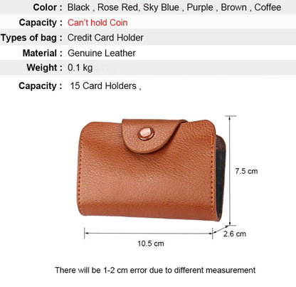 Realaiot Genuine Leather Unisex Business Card Holder Wallet Bank Credit Card Case id Holder Bag Men Women Cardholder Minimalist Wallet