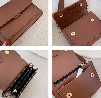 Cyflymder New Mini Lightweight PU Leather Flap Bags For Women Summer Lady Shoulder Handbag Simple Female Daily Flap Crossbody Bag