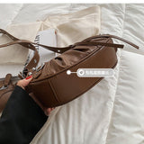 Realaiot 2 bag Half Moon Armpit Bag Winter New High-quality PU Leather Women's Designer Handbag Vintage Rivet Shoulder Messenger Bag