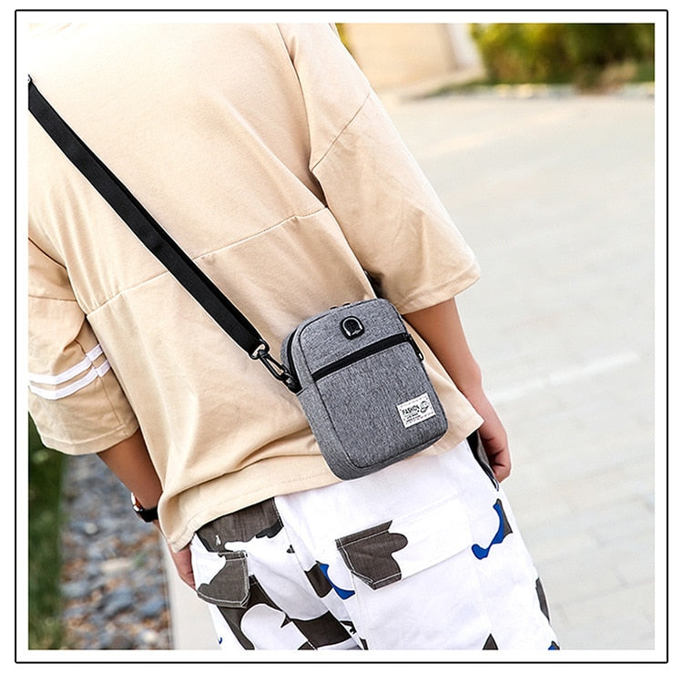 Cyflymder Male Bag Men's Satchel High Quality Men Diagonal Mini Crossbody Bags Shoulder Multi-Function Mobile Phone Bag Outdoor Sports Bag