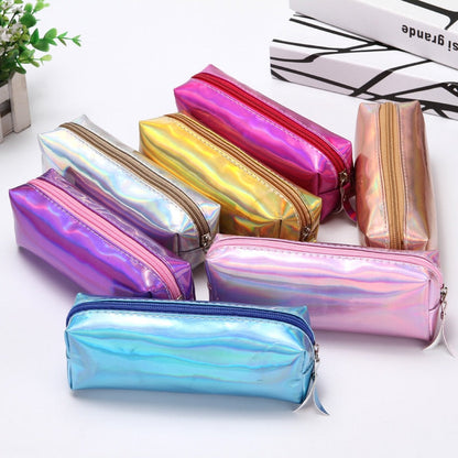 Realaiot 1 Pcs Kawaii Pencil Case Laser girl's heart is simple School Pencil Box Pencilcase Pencil Bag School Supplies Stationery