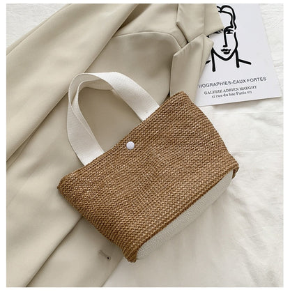 Realaiot Capacity Straw Bags Women Handmade Woven Basket Summer Bohemian Beach Bags Luxury Brand Canvas Lady Handbags