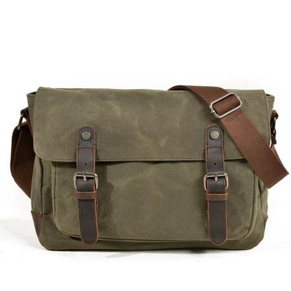 Cyflymder Military Vintage Canvas Leather Crossbody Bag Men Shoulder Bags Waterproof Travel Satchel New Casual Male Messenger Bags