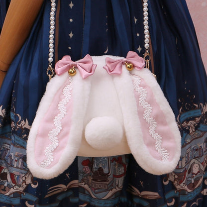 Realaiot Cute Kawaii Plush Messenger Bag Sweet Lolita Soft Girl Furry Shoulder Bag Handbag Cosplay Japanese Kawaii JK Dolls Bags