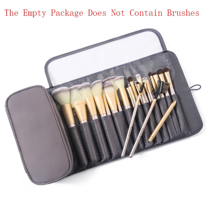 Cyflymder Makeup Bag Womens Cosmetic Brush Bag Travel Organizer Makeup Brushes Fold Tools Rolling Bags Waterproof Nylon Makeup Case