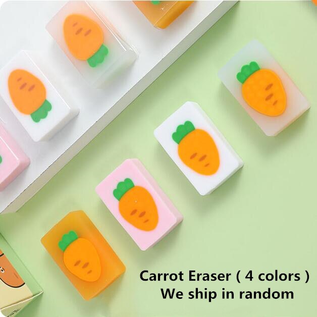 Realaiot Creative Carrot Series Silicone Soft Pencil Case Penholder Organizer Bag Kawaii Stationery Set Kids Birthday Gift