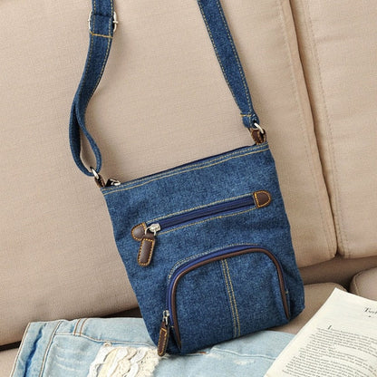 Realaiot Crossbody Bags For Women Casual Denim Bags Fashion Female Shoulder Bag Pack Travel Zipper Handbag Tote Ladies Messenger Bag