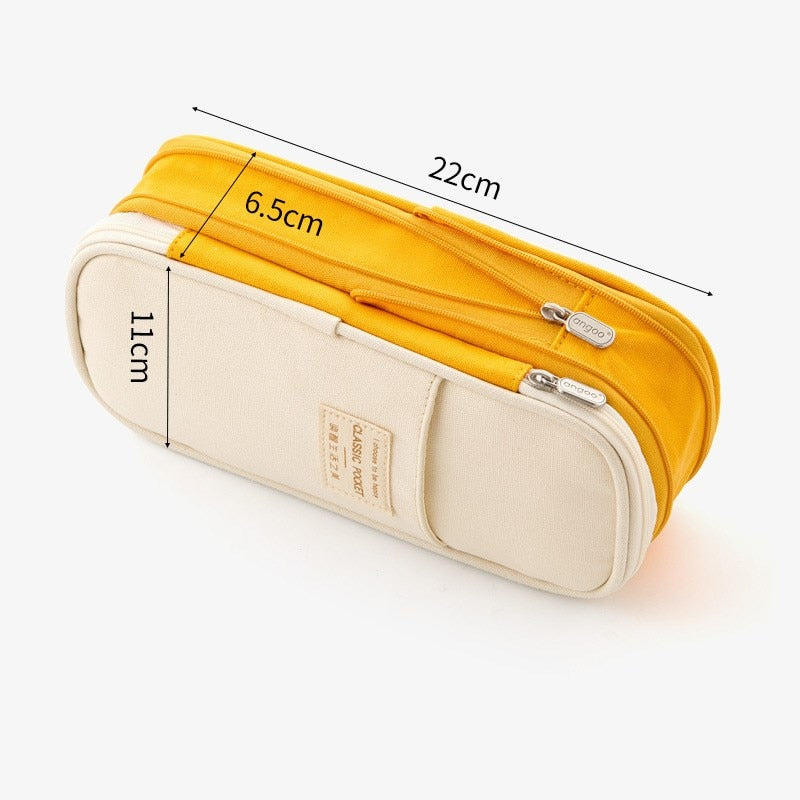 Realaiot Large Capacity Pencil Case Stationery School Supplies Pencil Cases Pouch Office Desk Storage Bag Students Kids Pen Case Bags Box