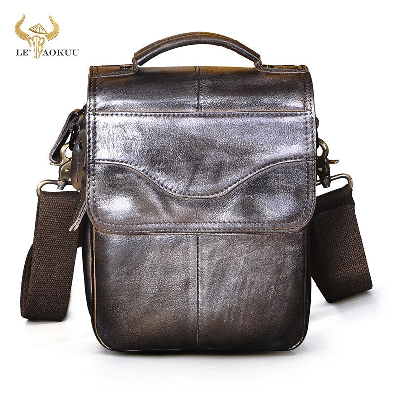 Cyflymder Quality Leather Male Casual Design Shoulder Messenger bag Cowhide Fashion Cross-body Bag 8" Tablet Tote Mochila Satchel