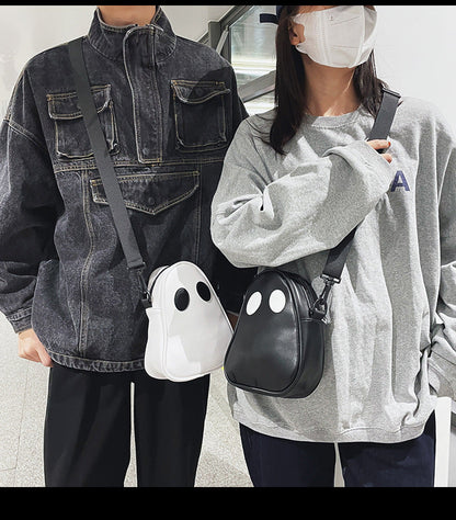 Cyflymder New European and American fashion funny personality cute demon ghost contrast stitching female trendy pu small bag Halloween