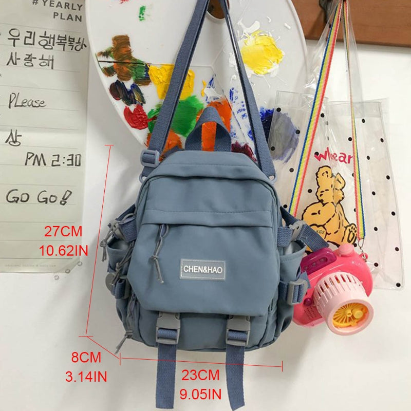 Cyflymder Lovely Multifunctional Backpack Teenage Girl Ring buckle Portable Travel Bag Female Small Schoolbag Badge Women Backpacks