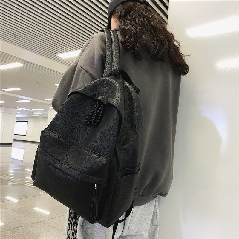 Cyflymder New Fashion Backpack Laptop Shoulder Bag PU Leather Travel Women Backpacks College Student Book School Bags For Teenage Girls